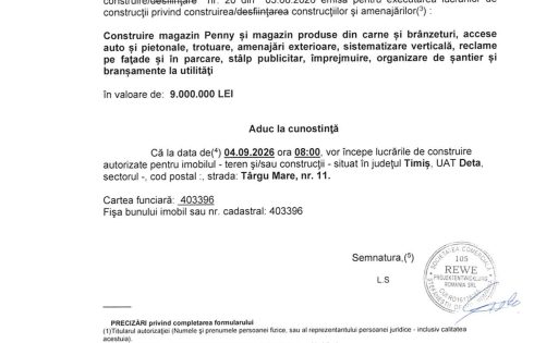 Încep lucrările la un magazin Penny
