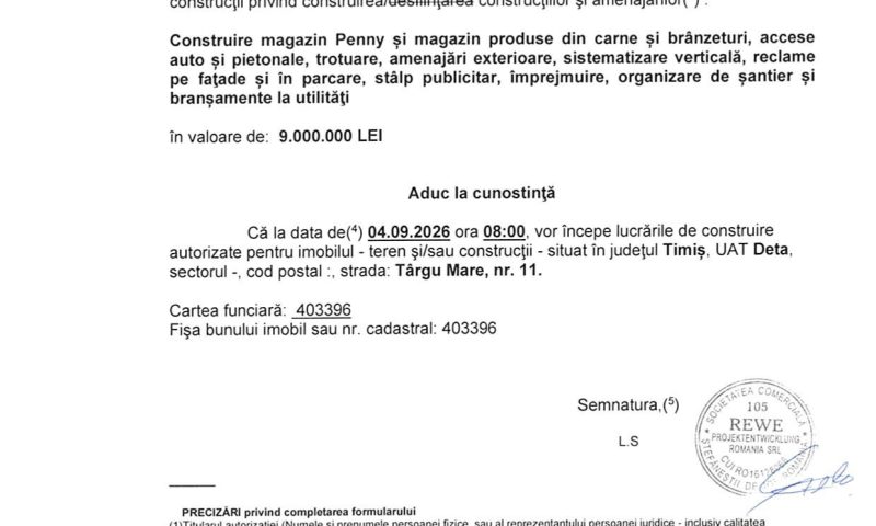 Încep lucrările la un magazin Penny